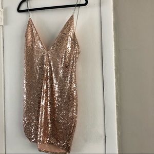 Gold Sequin Mini Dress